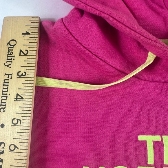 The North Face Womens Pink Hoodie Sweatshirt Large Logo Pullover Long Sleeve - Picture 2 of 8